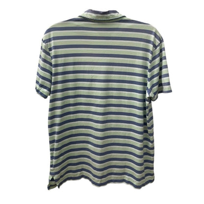 Polo by Ralph Lauren Custom Fit Mens Green & Blue Striped Short Sleeve Polo