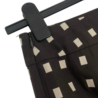 Ann Taylor Petites Vintage Brown & Cream Square Pencil Skirt