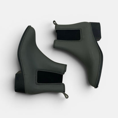 Urban Outfitters Olive Green Matte Rubber Chelsea Rain Boots