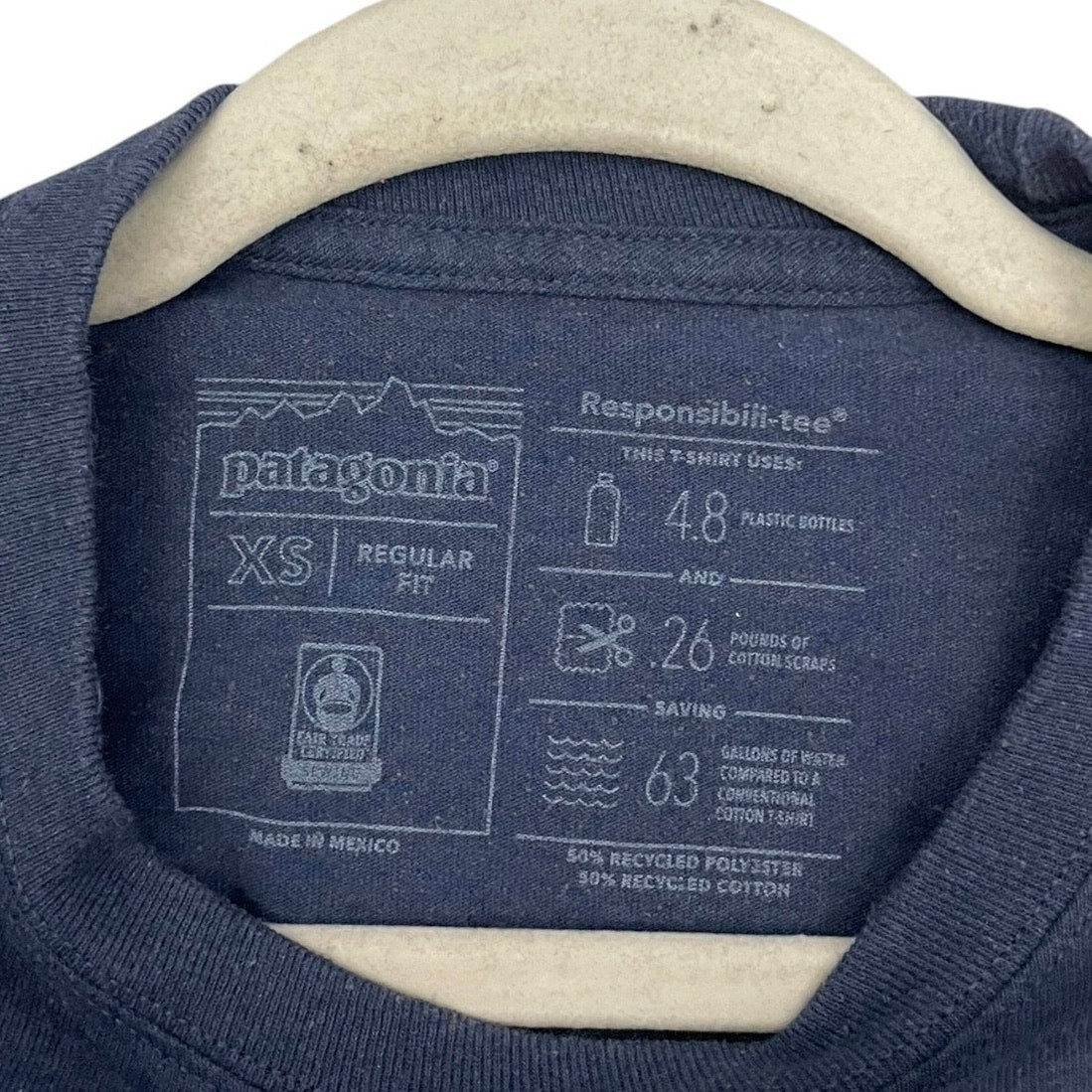 Patagonia Mens Navy Blue Fish Graphic Long Sleeve Responsibili-Tee