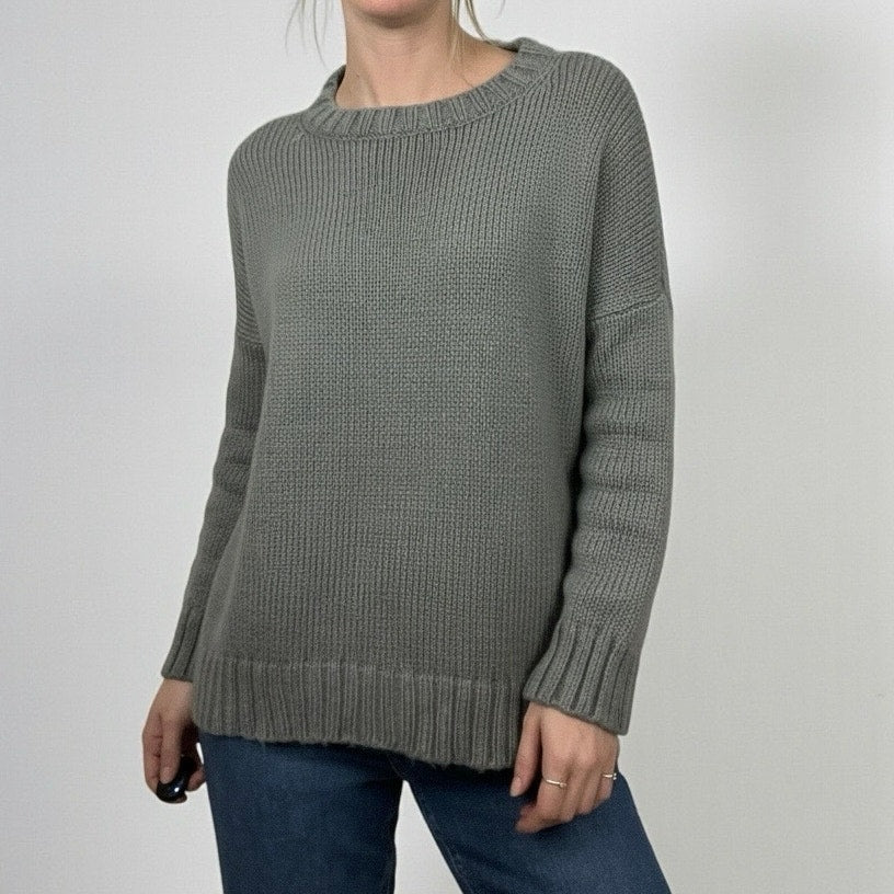 Wooden Ships Grey Crewneck Wool Knit Sweater