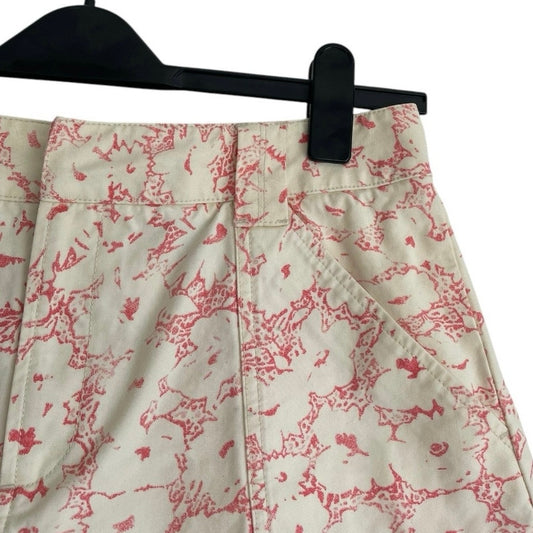 Eddie Bauer Pink & Cream Floral Denim Skirt