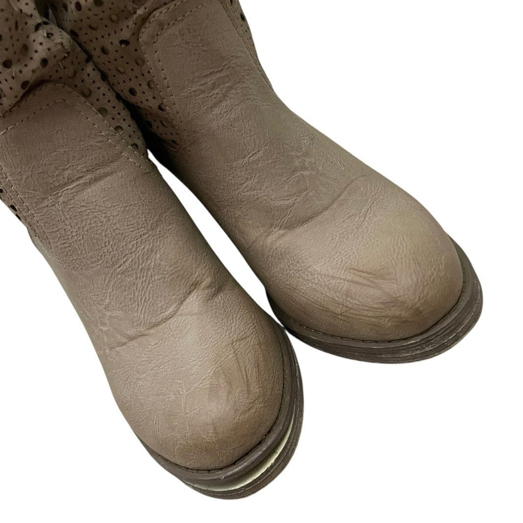 FrancescoMilano Tan Genuine Leather Western Heeled Boots