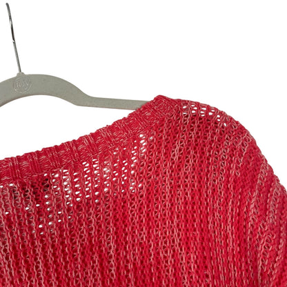 Express Pink Knit Crewneck Cropped Sleeve Sweater
