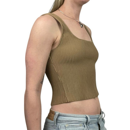 Forever 21 Beige Ribbed Tank Top