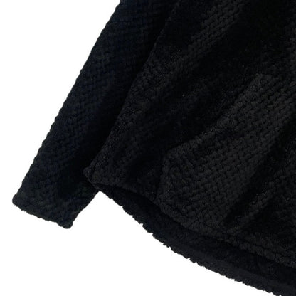 Kohl's Black Fluffy Quarter Zip Hoodie Sweatshirt