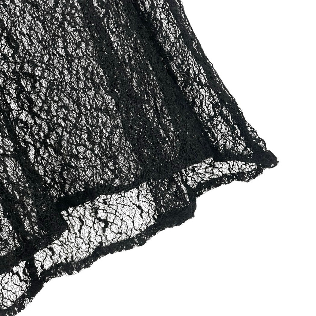 H&M Sheer Black Lace Keyhole Tank Top Blouse