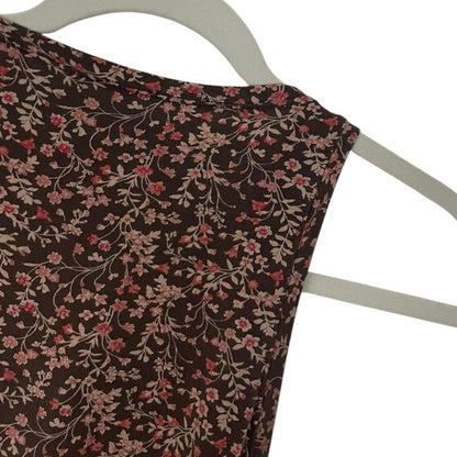 American Eagle Soft & Sexy Brown & Pink Floral Tank Top
