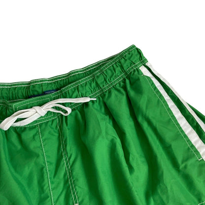 Kanu Surf Mens Green & White Stripe Swim Trunks