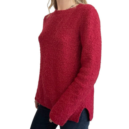 Red Knit Crewneck Sweater