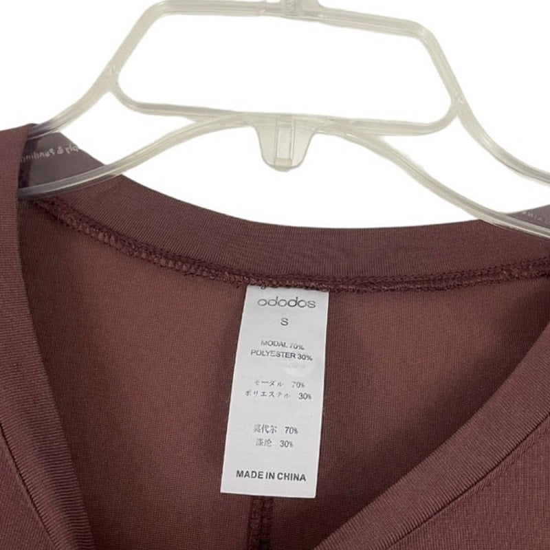 Adidas Soft Brown Long Sleeve Asymmetrical Top