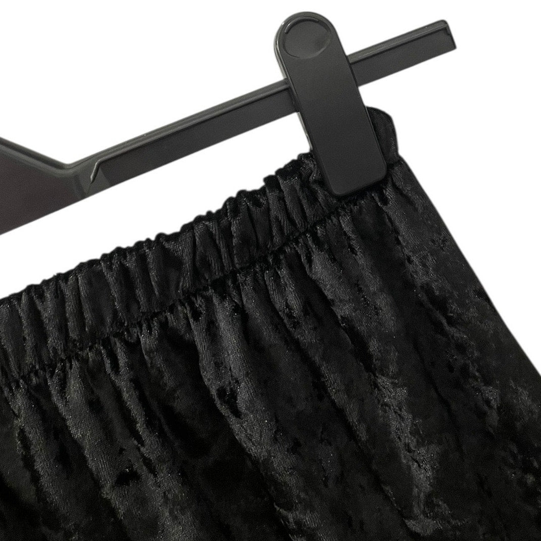 Black Crushed Velvet Mini Skirt
