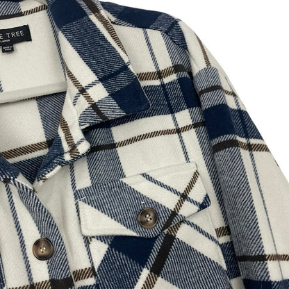 Love Tree Navy Plaid Button Down Jacket