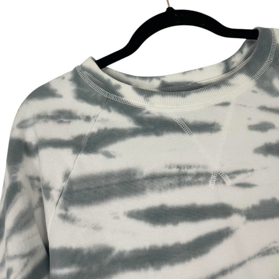 Lucky Brand Grey and White Tie Dye Crewneck Sweatshirt