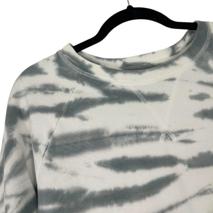 Lucky Brand Grey and White Tie Dye Crewneck Sweatshirt
