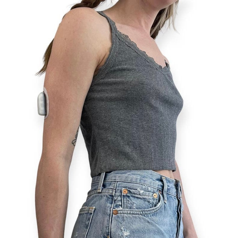 Eddie Bauer Soft Grey Cropped Tank Top