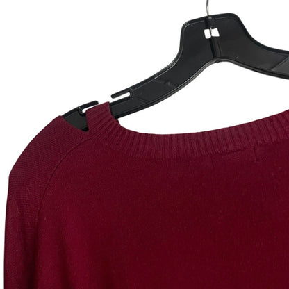 Pixley Red Cutout Shoulder V-Neck Sweater