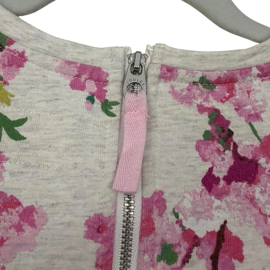 Joules Grey & Pink Floral Blossom Long Sleeve Top