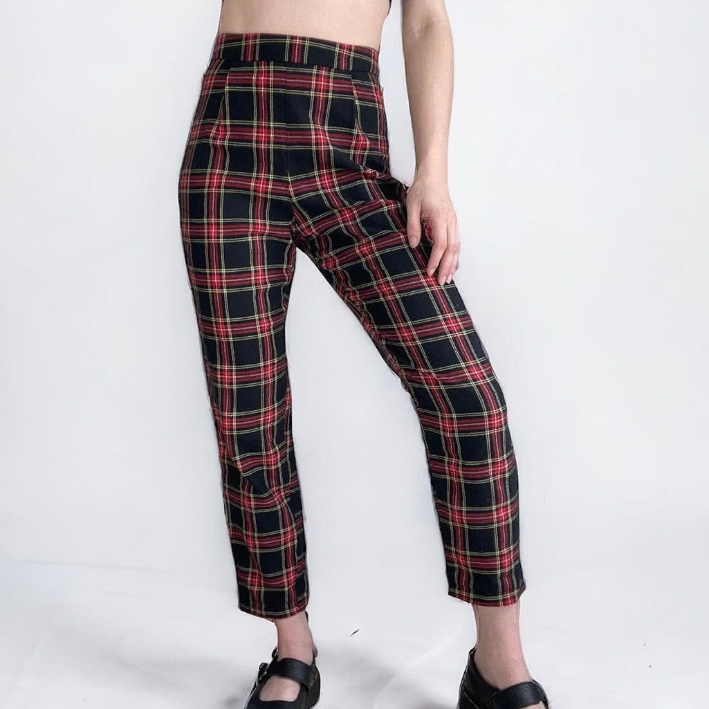 Red and Black Plaid Trousers