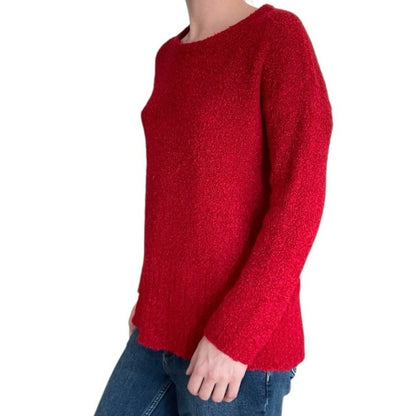 Pure Jill Red Knit Crewneck Sweater