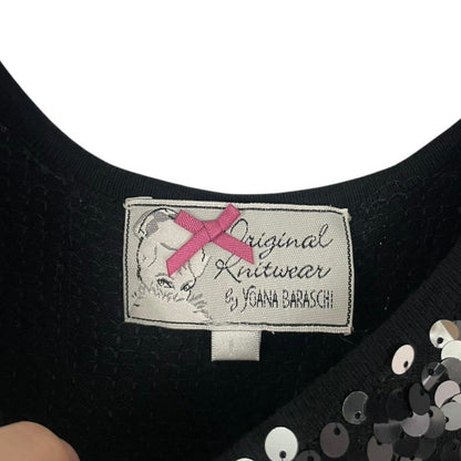 Yoana Baraschi Vintage Black & Silver Flip Sequin Bodycon Mini Dress