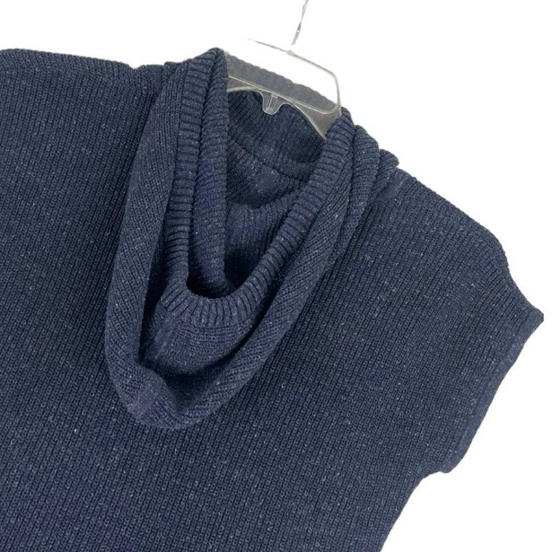 Athleta Navy Blue Soft Knit Sleeveless Hoodie