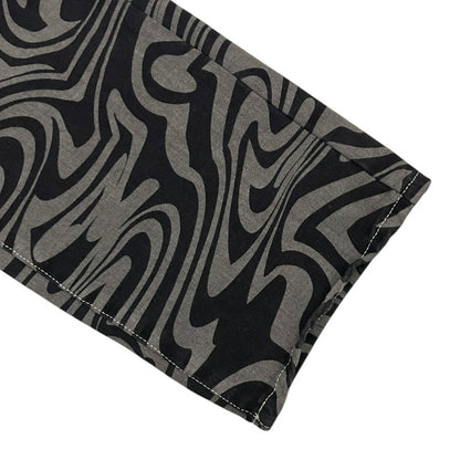 SHEIN High Rise Grey & Black Abstract Swirl Denim Statement Pants