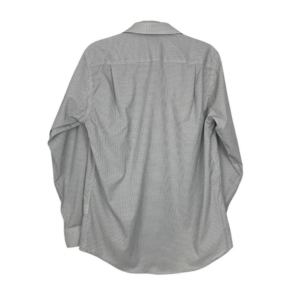 Kenneth Cole Mens Grey Dot Print Button Down Dress Shirt