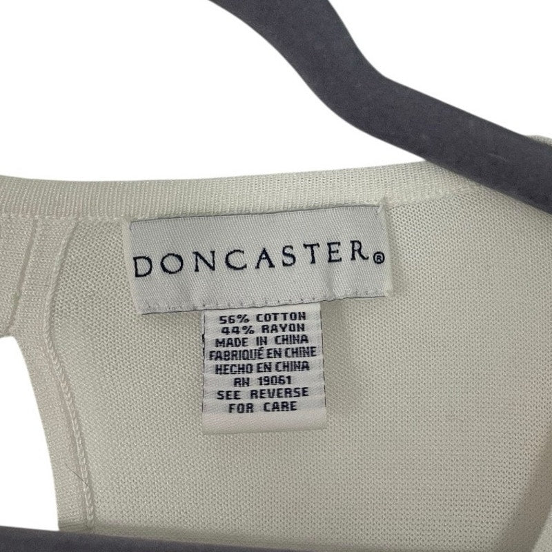 Doncaster Sheer Open-Back Slit Cropped Button Down Cardigan