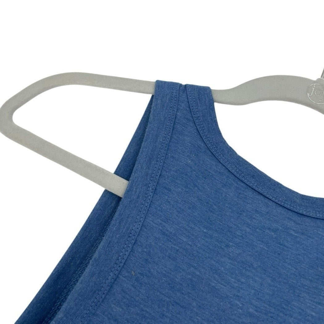SO Blue Ruched Side Tie Tank Top
