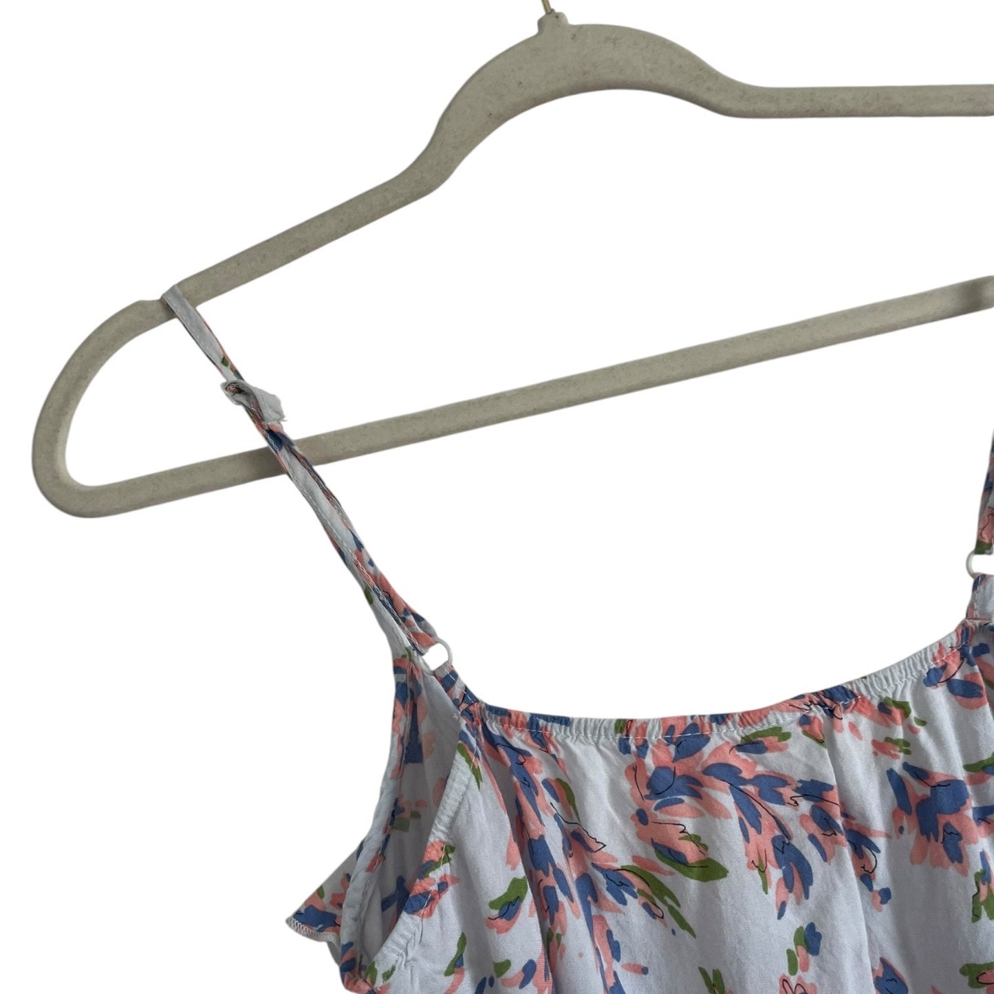 Kirra White Pastel Ruffle Front Tank Top