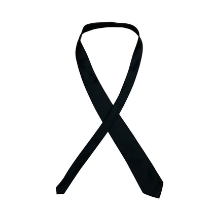 TieMart Mens Silky Black Neck Tie