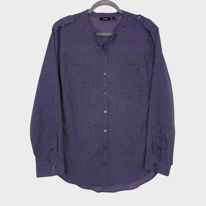 Apt. 9 Purple & White Long Sleeve Button Down Shirt