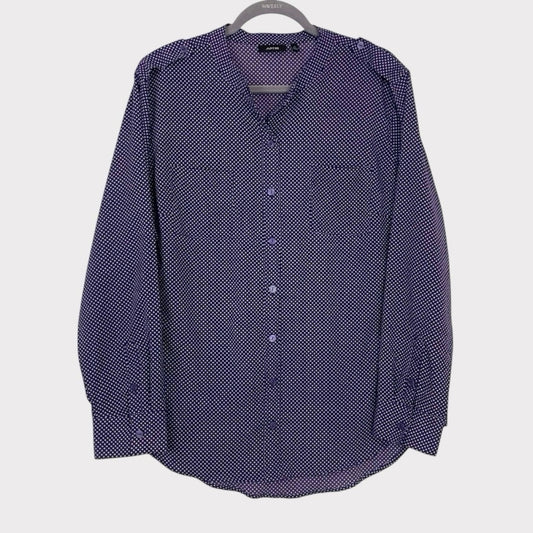 Apt. 9 Purple & White Long Sleeve Button Down Shirt
