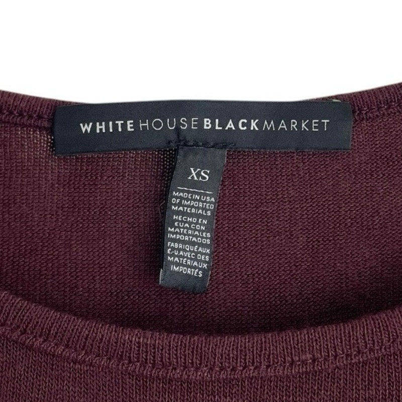 White House Black Market Maroon Cold Shoulder Blouse