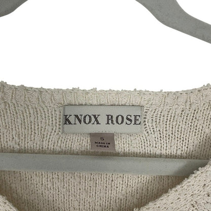 Knox Rose Grey & Cream Striped Knit V-Neck Sweater