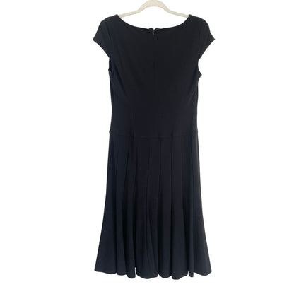 Anne Klein Black A-Line Cap Sleeve Midi Dress