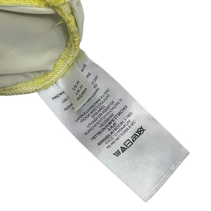 Urban Outfitters Yellow Striped Cross Tie Back Cropped Plunge Neck Top