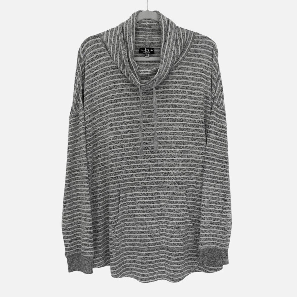 Boxercraft Grey Striped Cowl Neck Sweatshirt