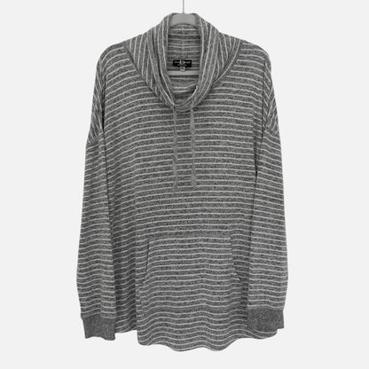Boxercraft Grey Striped Cowl Neck Sweatshirt