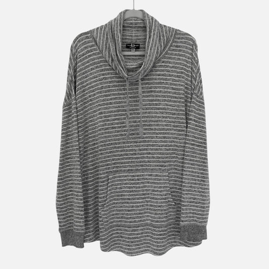 Boxercraft Grey Striped Cowl Neck Sweatshirt