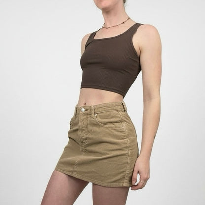 Universal Thread Beige Corduroy Mini Skirt