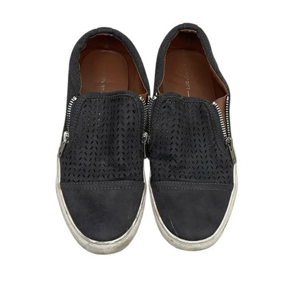 Report Alexa Grey Perforated Zipper Slip On Sneakers