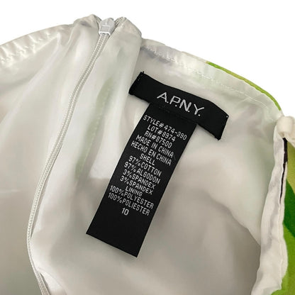 A.P.N.Y Green & White Pear Print A-Line Mini Dress