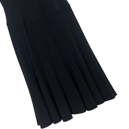 Anne Klein Black A-Line Cap Sleeve Midi Dress