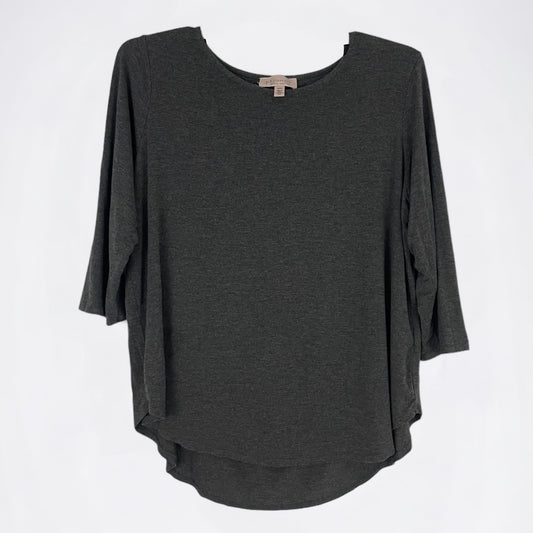 Philosophy Soft & Stretchy Grey Cropped Sleeve Scoop Neck Blouse