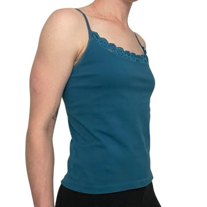 Valerie Stevens Teal Lace Trim Camisole