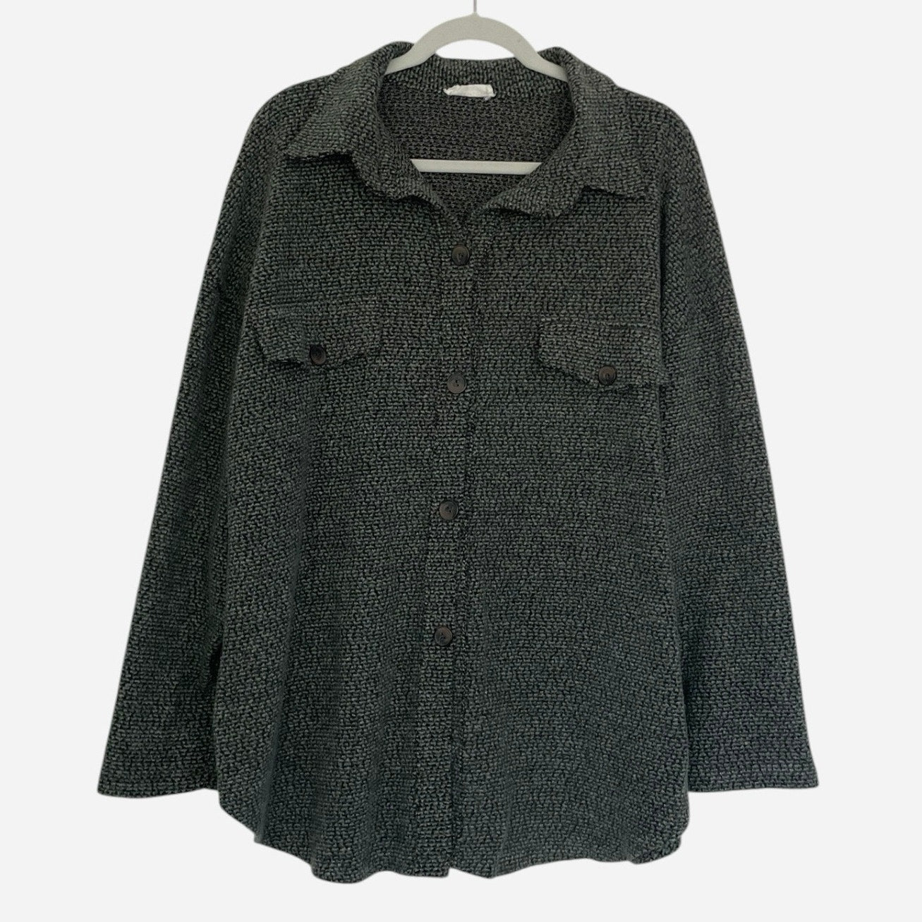 First Love Green Button Down Knit Top