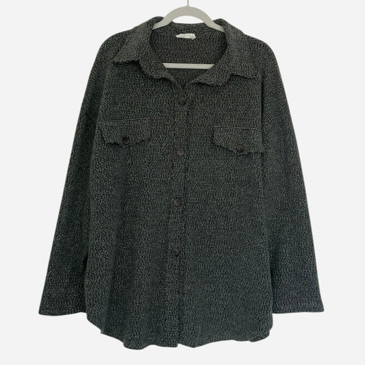 First Love Green Button Down Knit Top
