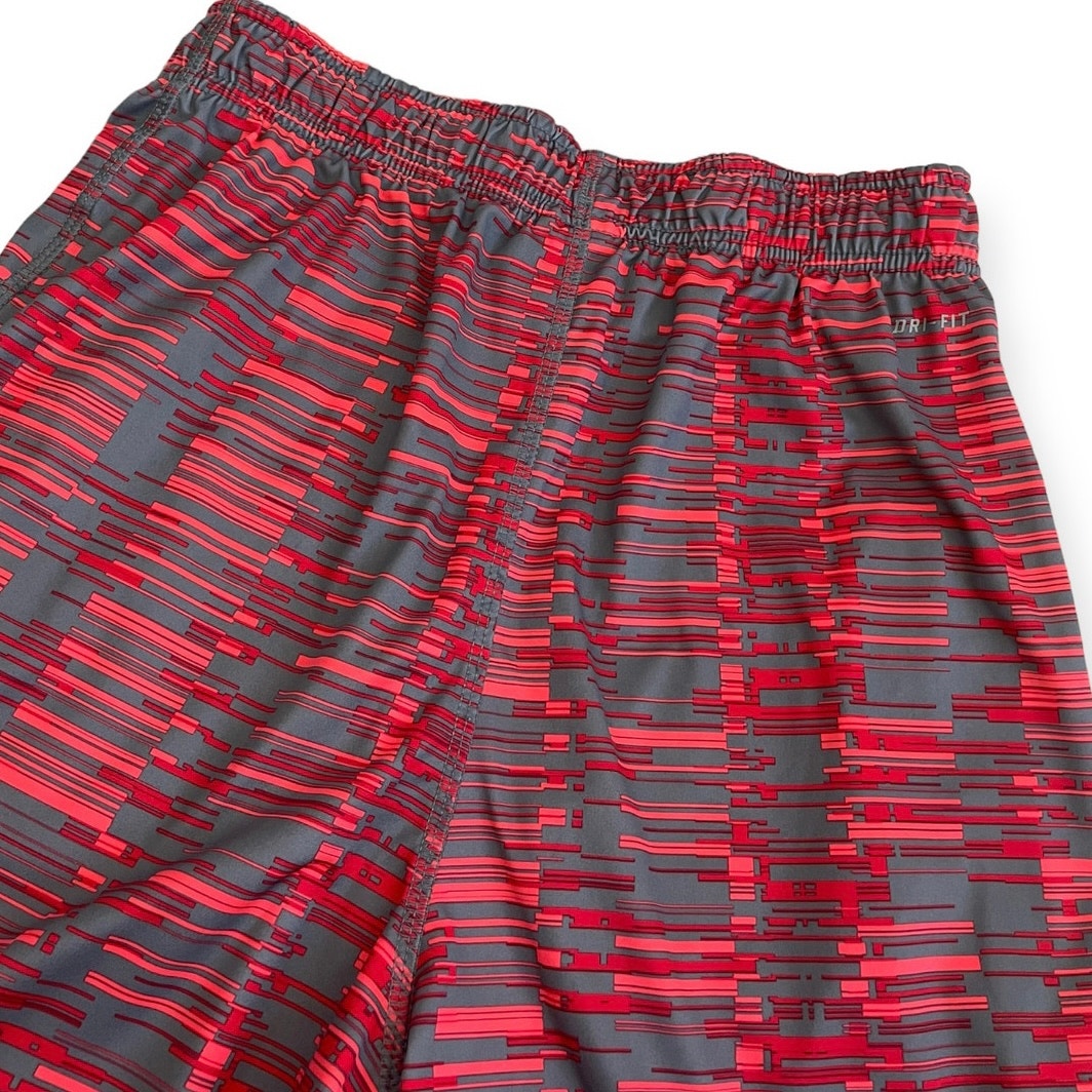 Nike Mens Red and Grey Youth Dri-Fit Athletic Active Shorts